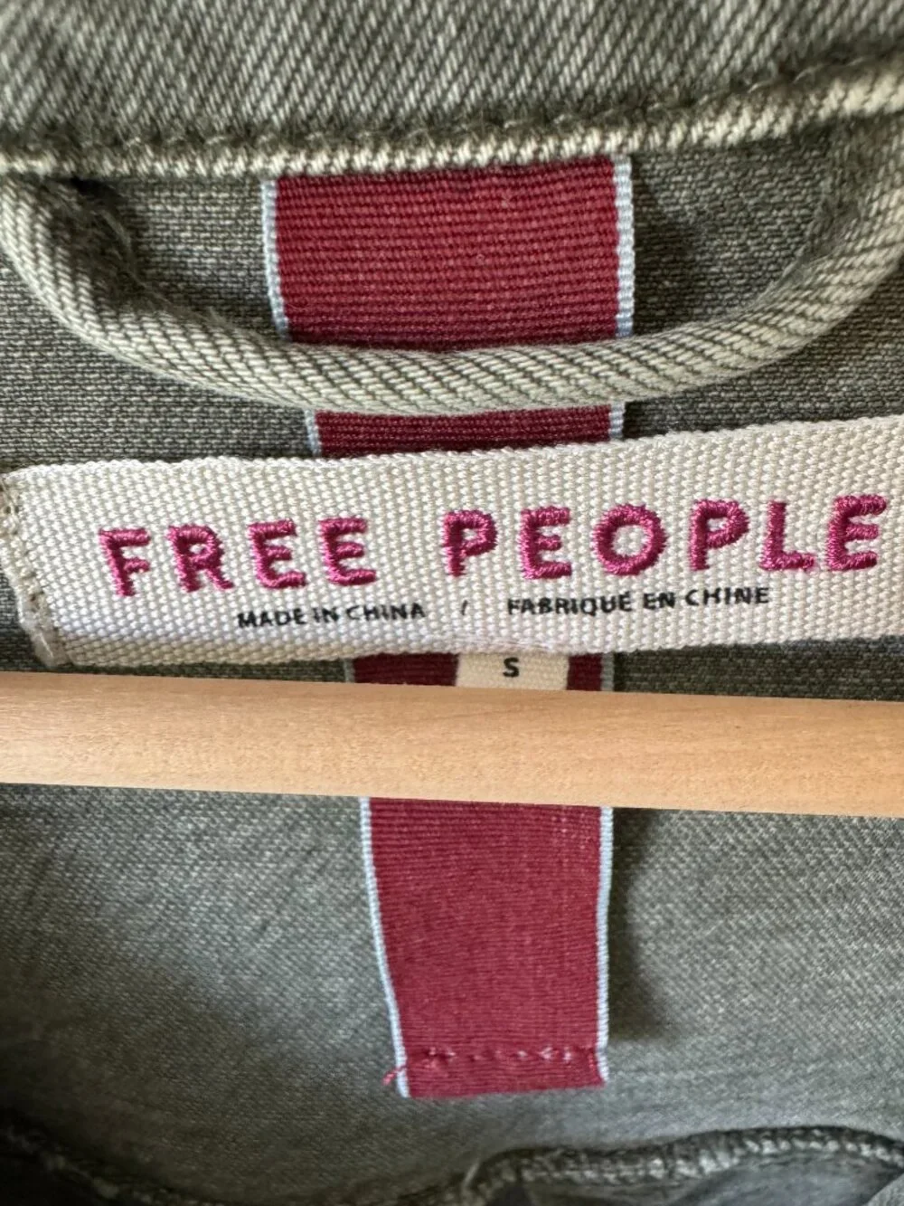Free People Harley Military Shacket Utility Distressed Pockets Frayed Hem Sm - Picture 5 of 16